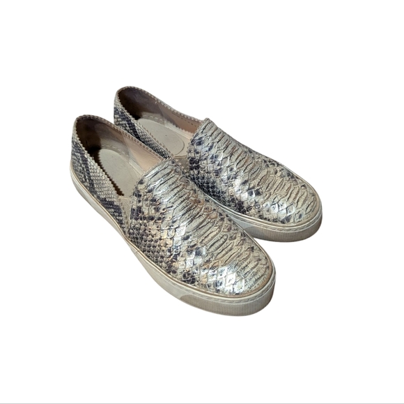 Stuart Weitzman Snake Print Slip-On Sneaker 8 Animal Print Metallic Maximalism - Picture 9 of 10